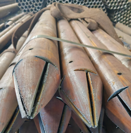 常州出尖打孔加工无缝注浆钢花管注浆管厂家